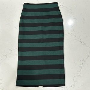 Mango Striped Midi Skirt